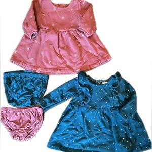 Carter’s 4 Piece Sweater Dress Set Matching Diaper Covers Excellent Condition